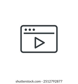 Video-Fenster-Anwendungs-Player-Symbol, Vektorgrafik