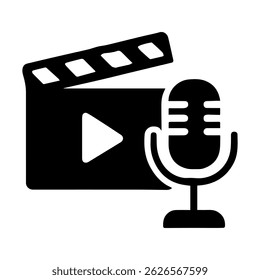 movie voiceover icon on white background vector
Movie vector icon
