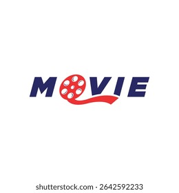 movie wordmark text based logo design modern minimal concept