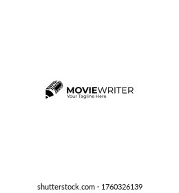Movie Writer / Film Writer / Pen Movie Film Logo Design Vector