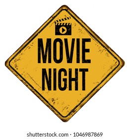Movie zone vintage rusty metal sign on a white background, vector illustration