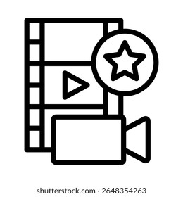 movies app icon vector design - high quality outline style