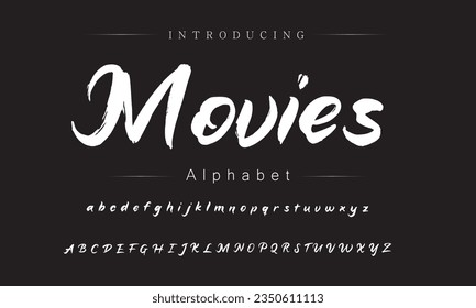 Movies Best Alphabet Painting Paint Brush Beauty Script Logotype Font lettering handwritten