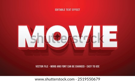 Movies editable text effect, cinema text style effect with 3d style