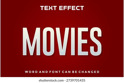 Movies editable text effect	 design template