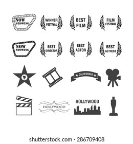 Movies and Film icons set,Vector