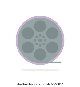 Movies, Play, Video, American Abstract Circle Background Flat color Icon