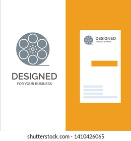 Movies, Play, Video, American Grey Logo Design and Business Card Template