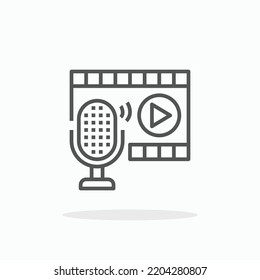 Movies Podcast line icon. Editable stroke and pixel perfect. Can be used for digital product, presentation, print design and more.