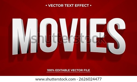 Movies text effect template design with 3d style use for business brand and logo