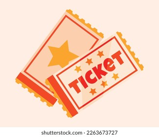 Movies Ticket vector or symbol with pitch background  