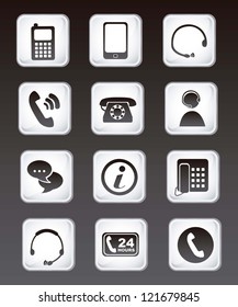 movil icons over black background. vector illustration