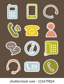 movil icons over brown background. vector illustration