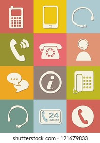 movil icons over vintage background. vector illustration