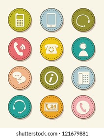 movil icons over vintage background. vector illustration