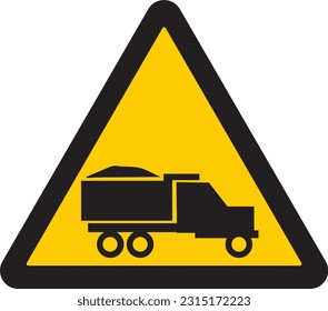 movimiento de equipo o maquinaria pesada, montacargas, grua, camión, precaución, señal, símbolo, movement of heavy equipment or machinery, forklift, crane, truck, caution, signal, symbol.