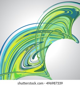 Moving abstract background with lines, vector illustration. yellow, green, blue colors