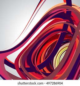 Moving abstract background with lines, vector illustration. Red, orange, purple colors