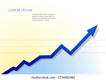 Moving up arrow charts. Financial or statistic graph template.