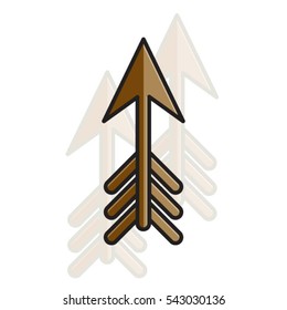 moving arrow in color-vector drawing