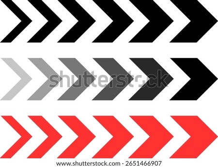 moving Arrow icon set. chevron arrow symbol. Road arrow zigzag chevron speeds
