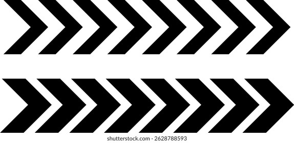 flecha en movimiento. representa la velocidad. signo de flechas direccionales. Las líneas de la carretera fluctúan las velocidades del chevron en zigzag. Iconos de flecha de aceleración