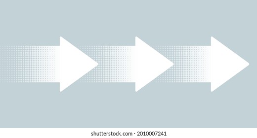 Moving arrows. Design element. 3-step process. Traffic image.