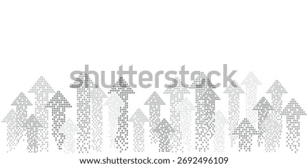 Moving Up Arrows line animated trailer background vector illustration design monochrome. Concept of digital transformation of business.