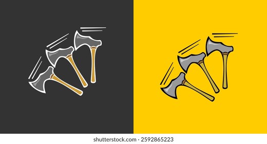 moving axe abstract logo ilustration vector