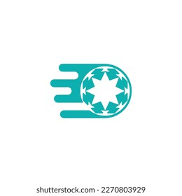 logotipo de bola en movimiento rápido bola estrella de bola