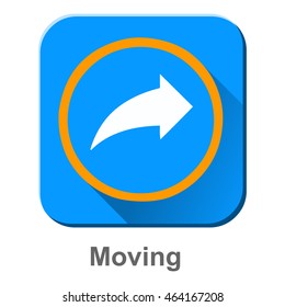 moving blue icon