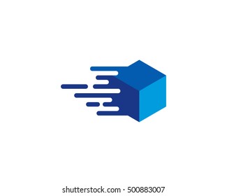 Moving Box Fast Box Logo Design Template