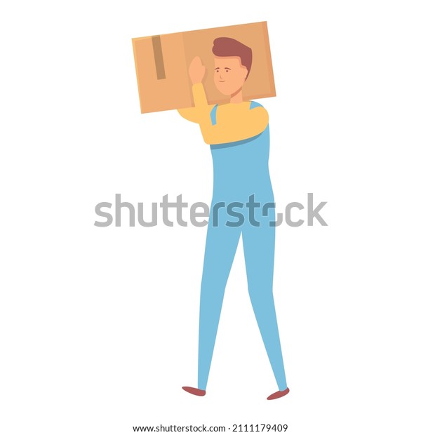 Moving box icon cartoon vector. House move.\
Home furniture
