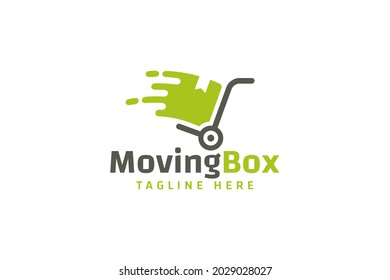 moving box logo vector graphic for any business especially for warehouse, moving house, delivery service, ecommerce, etc.