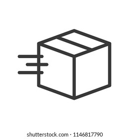 moving box, shipping and logistic icon, outline design pixel perfect