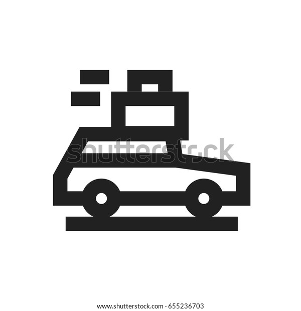 Moving car with baggage taxi\
icon