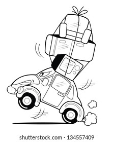Moving car cartoon