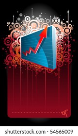 Moving up chart abstract composition.  Elements are layered in vector file.