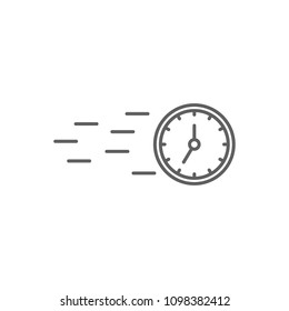 Moving clock thin icon vector