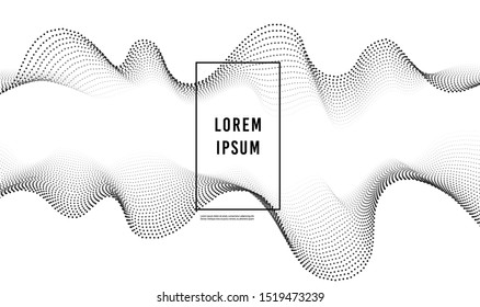 Moving colorful abstract background. Dynamic Effect. Halftone dots and wave. Vector Illustration. Design Template for poster and cover.