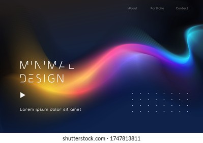 Moving colorful abstract background. Dynamic neon Effect. Design Template for poster and cover.