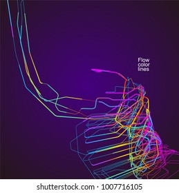 Moving colorful lines of abstract background 
