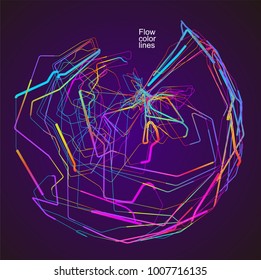 Moving colorful lines of abstract background 
