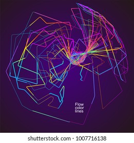 Moving colorful lines of abstract background 
