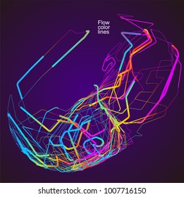 Moving colorful lines of abstract background 
