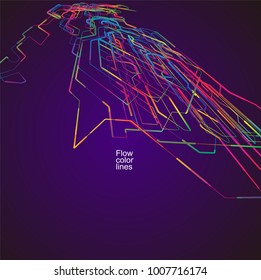 Moving colorful lines of abstract background 
