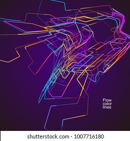 Moving colorful lines of abstract background 
