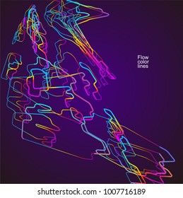 Moving colorful lines of abstract background 
