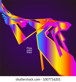 Moving colorful lines of abstract background 
