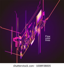 Moving colorful lines of abstract background 
